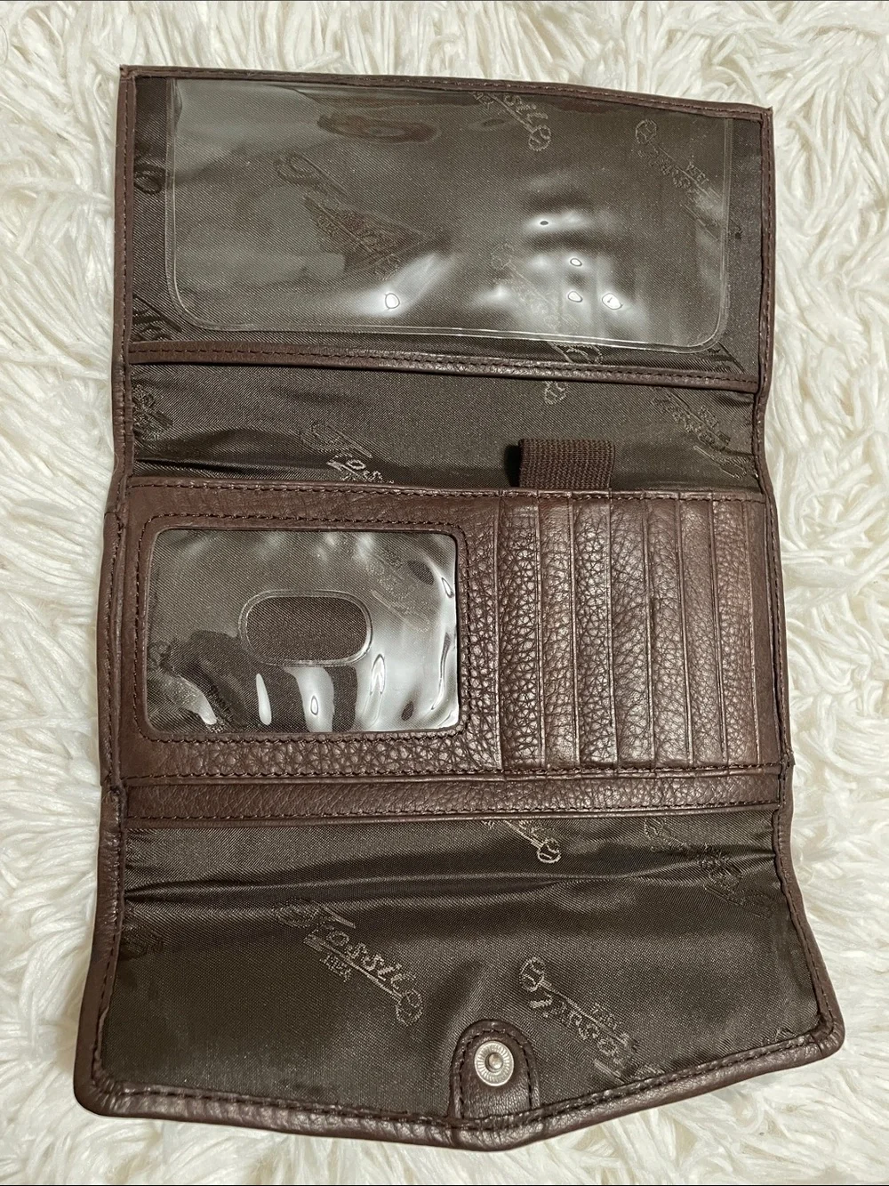 Vintage Fossil Brown Leather Organizer Wallet